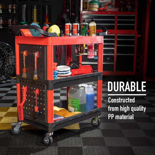 MaxShine Premium Heavy Duty Detailing Utility Cart Action